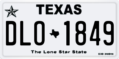TX license plate DLO1849