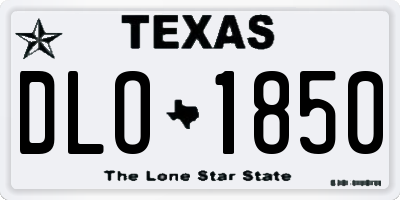 TX license plate DLO1850