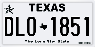 TX license plate DLO1851