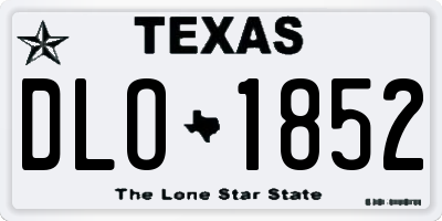 TX license plate DLO1852