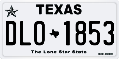 TX license plate DLO1853