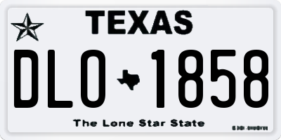 TX license plate DLO1858