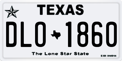TX license plate DLO1860