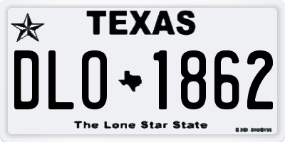 TX license plate DLO1862