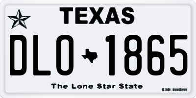 TX license plate DLO1865