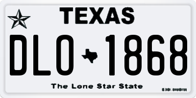 TX license plate DLO1868
