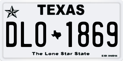 TX license plate DLO1869