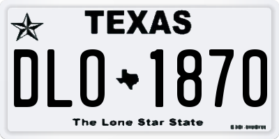 TX license plate DLO1870