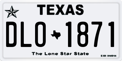 TX license plate DLO1871