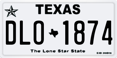 TX license plate DLO1874