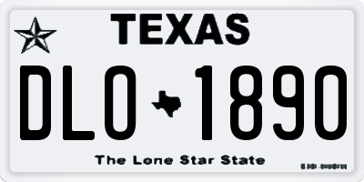 TX license plate DLO1890