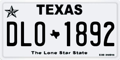 TX license plate DLO1892