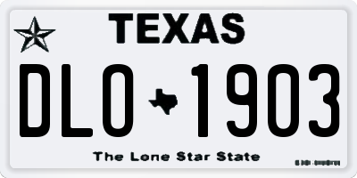 TX license plate DLO1903