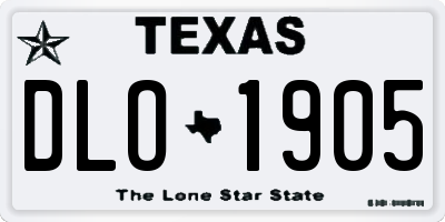 TX license plate DLO1905