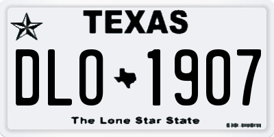 TX license plate DLO1907
