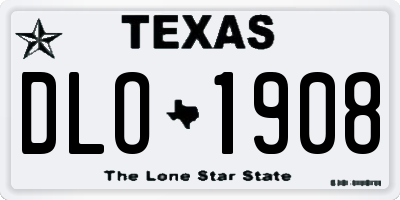 TX license plate DLO1908
