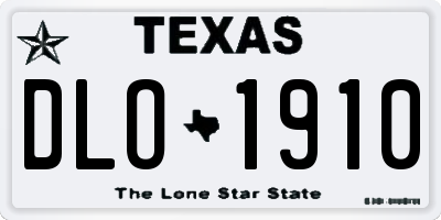 TX license plate DLO1910