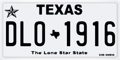 TX license plate DLO1916