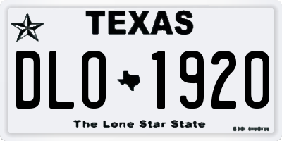 TX license plate DLO1920