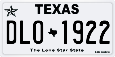 TX license plate DLO1922