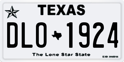TX license plate DLO1924