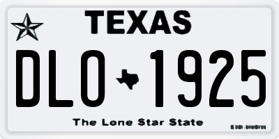 TX license plate DLO1925