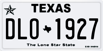 TX license plate DLO1927