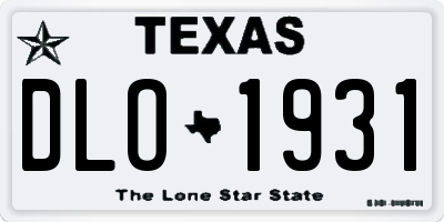 TX license plate DLO1931