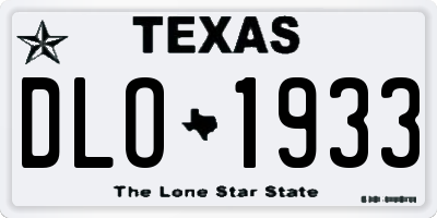 TX license plate DLO1933