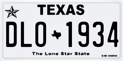 TX license plate DLO1934