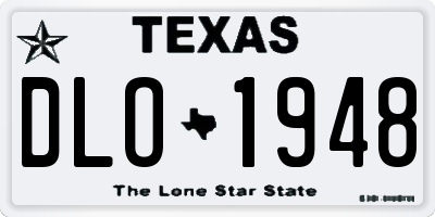 TX license plate DLO1948