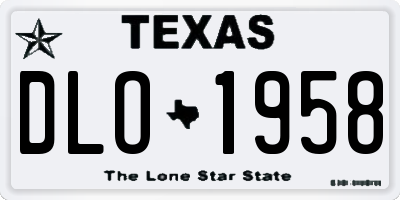 TX license plate DLO1958