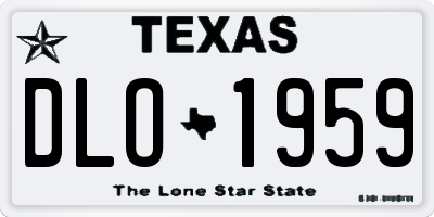 TX license plate DLO1959
