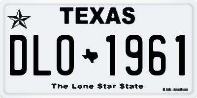 TX license plate DLO1961