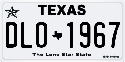 TX license plate DLO1967
