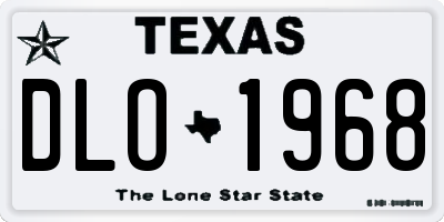 TX license plate DLO1968