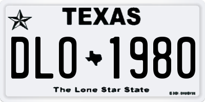 TX license plate DLO1980