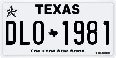 TX license plate DLO1981
