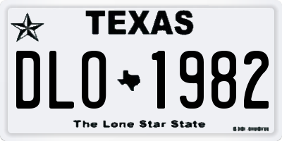 TX license plate DLO1982