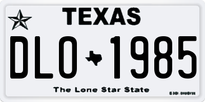 TX license plate DLO1985