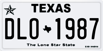 TX license plate DLO1987