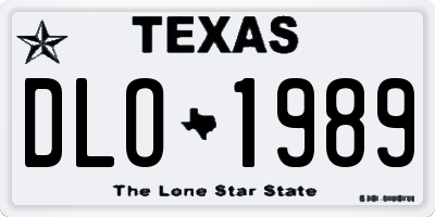 TX license plate DLO1989
