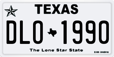TX license plate DLO1990