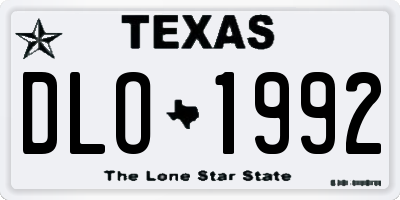 TX license plate DLO1992