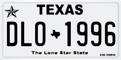 TX license plate DLO1996