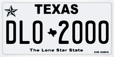 TX license plate DLO2000