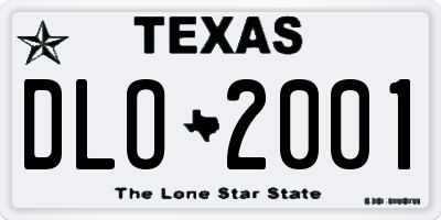 TX license plate DLO2001