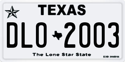 TX license plate DLO2003