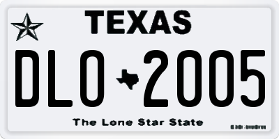 TX license plate DLO2005