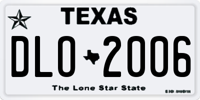 TX license plate DLO2006
